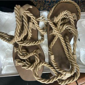 Jimmy Choo Aziza Flat, Natural Color, Size 34